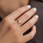 Anel de Noivado Goiânia Oval Zircônia 