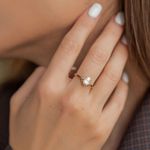 Anel de Noivado Goiânia Oval Zircônia 