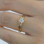 Anel de Noivado Almada 0,25 Pts