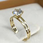 Anel Solitário Gyn Aro Duplo