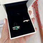 Combo + Trio Alianças Baratas Samambaia 2mm Solitário Verde