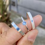 Combo + Trio Alianças Baratas Vitória da Conquista 3mm Solitário Azul