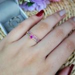 Combo + Trio de Alianças de Prata Suzano 2,5mm Solitário Rosa