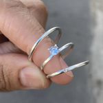 Combo + Trio Alianças de Compromisso Natal 1,7mm Solitário Azul