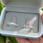 Combo + Trio Alianças de Compromisso Fortaleza 2mm Solitário Rosa 