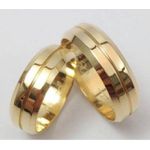 Alianças de Casamento Ouro 18k Quina Quebrada - 5mm 