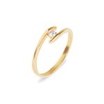 Anel Solitário Ouro 18k Pedra Moissanite Feminino 