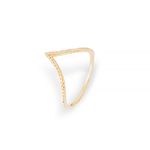 Anel V Ouro 18k Feminino 