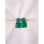 Brinco Quadrado Pedra Verde 