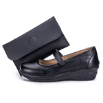 Sapatilha Feminina Couro Preto 1400 Jota Flex