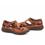 Sapatilha feminina em Couro Laranja Cores 4006 Jota Flex