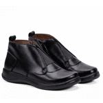 Bota Estilo Retro Calce Fácil Couro Preto 400E Jota Flex