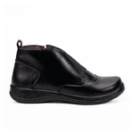 Bota Estilo Retro Calce Fácil Couro Preto 400E Jota Flex