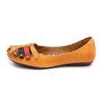 Sapatilha Feminina em Couro Amarelo Cores 3001 Jota Flex 