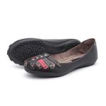 Sapatilha Feminina em Couro Preto Cores 3001 Jota Flex