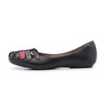 Sapatilha Feminina em Couro Preto Cores 3001 Jota Flex