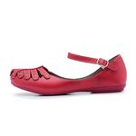 Sapatilha Feminina em Couro Vermelho 3004 Jota Flex