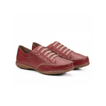 Tênis Casual em Couro Vermelho 901 Jota Flex
