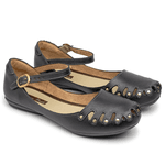 Sapatilha em Couro Preto Jota Flex 3010