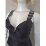 Maiô Plus Size Anita Aro V Preto com elástico Cactus 0158.15