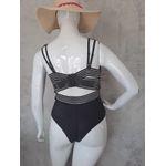 Maiô Plus Size Anita Aro V Preto com elástico Cactus 0158.15