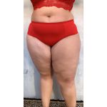 Calcinha Plus Size Fio Duplo com Vies vermelha tradicional 026.02