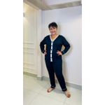 Pijama Longo Preto e Branco 0600.01
