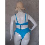 Biquini Meia Taça Caribe Azul com calcinha fio duplo com regulagem 0138.63