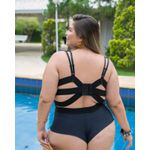Maiô Plus Size Anita Preto Aro Fechado com elástico Preto 