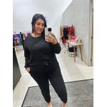 Moletom Plus Size com Lycra Preto 0403.01