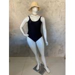 Maiô Plus Size Sereia Preto com regulagem nas alças e bojo removível 0167.01