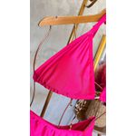 Biquíni Plus Size Cortininha Rosa Neon com onça 0116.09
