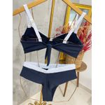 Biquini Meia Taça Leblon Preto e Branco com Hotpant com cós 0133.14