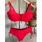 Biquini Meia Taça Caribe Vermelho fio duplo regulagem 