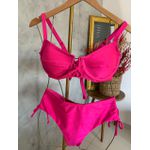 Biquini Meia Taça Caribe Rosa Choque fio duplo regulagem 0138.72