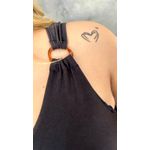 Biquíni Plus Size Nula Manga Preto com Hot pant conforto 0112.04 Preto