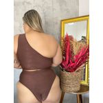 Biquíni Plus Size Nula Manga Marrom com Hot pant conforto 0112.05 Marrom
