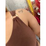 Biquíni Plus Size Nula Manga Marrom com Hot pant conforto 0112.05 Marrom