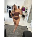 Biquíni Plus Size Nula Manga Marrom com Hot pant conforto 0112.05 Marrom