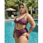 Biquini Meia Taça Caribe Hot Pant Zebra Terracota fio duplo regulagem 0138.75 Zebra Terracota