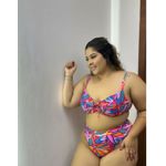 Biquini Meia Taça Caribe Hot Pant Multicolorido fio duplo regulagem 0138.76 Multicolorido