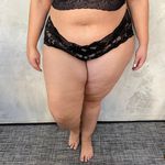 Calcinha de Renda Plus Size Caleçon Renda Preta Sem Cós