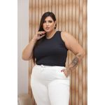 Regata Canelada Plus Size Preta 0500.02