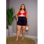 Short Plus Size Natalia Preto com ajuste na cintura 0182.03