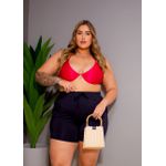 Short Plus Size Natalia Preto com ajuste na cintura 0182.03