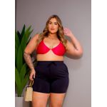 Short Plus Size Natalia Preto com ajuste na cintura 0182.03