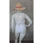 Biquíni Plus Size Aro Único Branco Texturizado detalhe na alça com fio duplo 0107.54