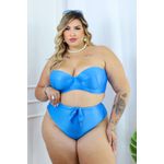 Biquíni Plus Size Alça Removível Azul fio duplo com laço 0129.14