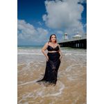 Saia Plus Size Renda Preta com forro 083.01