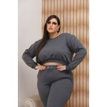 Moletom Plus Size Felpudo Cinza Mescla 0400.02